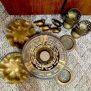 Collection of vintage brass
